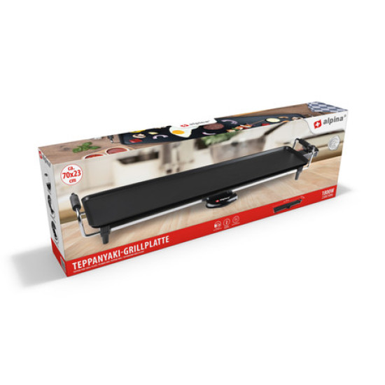 ALPINA Teppanyaki GRILL električna ploča za roštilj, 1800W, 70x23cm