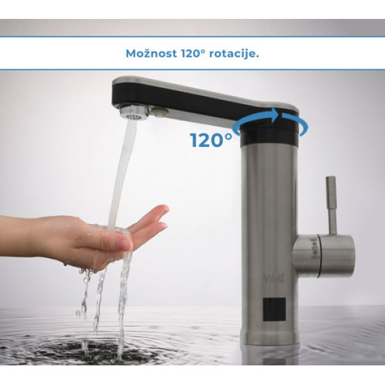 Električna slavina za grijanje WELL STREAM, topla/topla voda u 5s, priključak može ispod sudopera/sudopera Električna slavina za grijanje WELL STREAM, topla/topla voda u 5s, priključak može ispod sudopera/sudopera