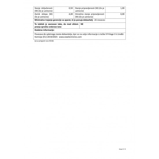 VOX Perilica rubljaWM 1060-T14D [D, 6 kg, 1000 o/min, 15 programa]