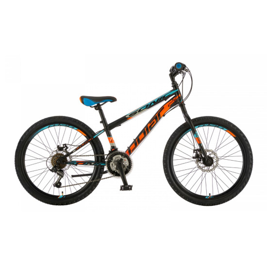 Dječji bicikl Polar SONIC 24" FS DISC, crna tirkizno zelena