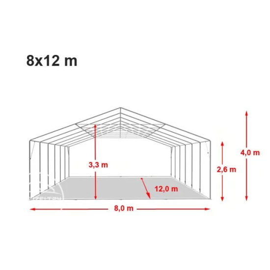 Šator za događaje 6x12 Vatrootporan - 550 s osnovnim okvirom