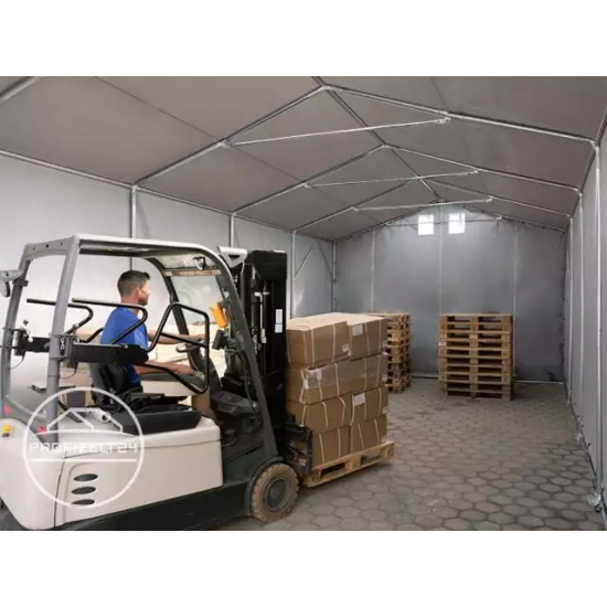 Šator za skladištenje 4x10 m - bočna visina 3,0 m sa patentnim zatvaračem, PVC 850