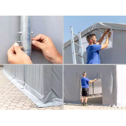 Šator za skladištenje 4x10 m - bočna visina 3,0 m sa patentnim zatvaračem, PVC 850 Šator za skladištenje 4x10 m - bočna visina 3,0 m sa patentnim zatvaračem, PVC 850