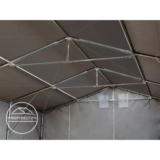 Skladišni šator 8x16 m - bočna visina 4,0 m s patentnim zatvaračem, cerada PRIMEtex 2300, negoriv 