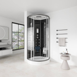 Tuš kabina Black Pearl s kišnim tušem - 100 x 100 cm