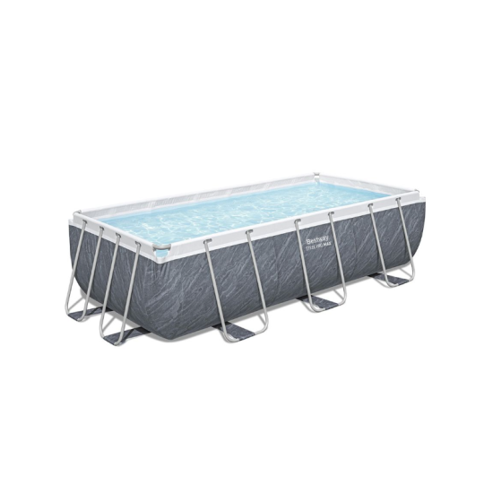 Bazen Steel Pro MAX 404x201x100 cm s uzorkom sivog mramora sa pumpom s kartonskim filterom