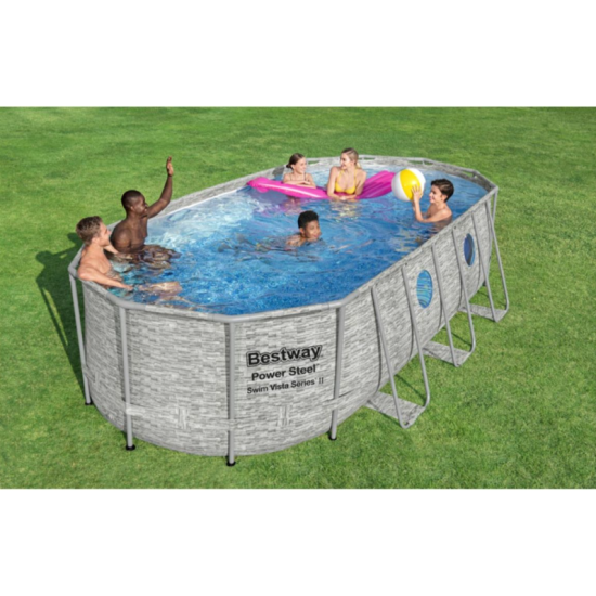Bazen Power Steel™ Swim Vista™ 549 x 274 x 122 cm sa uzorkom kamena sa pumpom s kartonskim filterom