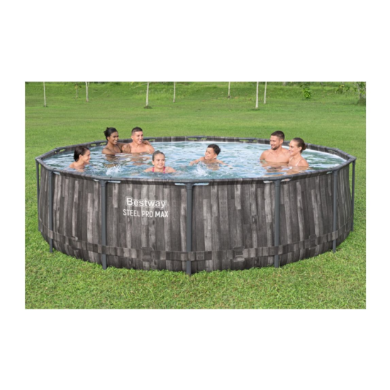Bazen Steel Pro MAX™ 427 x 107 cm s uzorkom drveta sa pumpom s kartonskim filterom