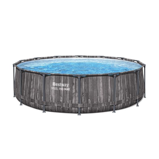 Bazen Steel Pro MAX™ 427 x 107 cm s uzorkom drveta sa pumpom s kartonskim filterom