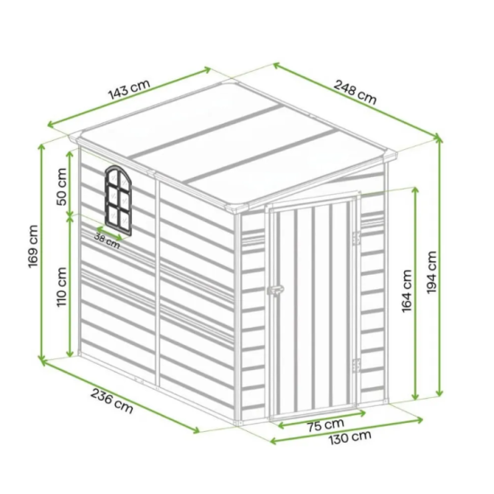 Vrtna kućica Boston 5x8