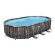 Bazen Power Steel™ Oval 610 x 366 x 122 cm s uzorkom drveta sa pumpom s kartonskim filterom