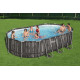 Bazen Power Steel™ Oval 610 x 366 x 122 cm s uzorkom drveta sa pumpom s kartonskim filterom