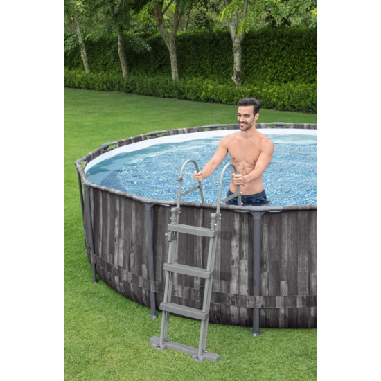 Bazen Steel Pro MAX™ 427 x 107 cm s uzorkom drveta sa pumpom s kartonskim filterom