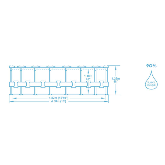 Bazen Steel Pro MAX™ 488 x 122 cm s kamenim uzorkom sa pumpom s kartonskim filterom