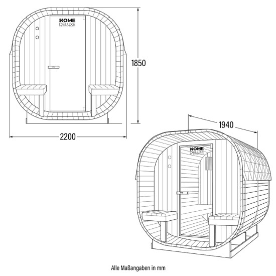 Tradicionalna vanjska sauna CUBE DELUXE L
