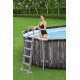 Bazen Power Steel™ Oval 610 x 366 x 122 cm s uzorkom drveta sa pumpom s kartonskim filterom