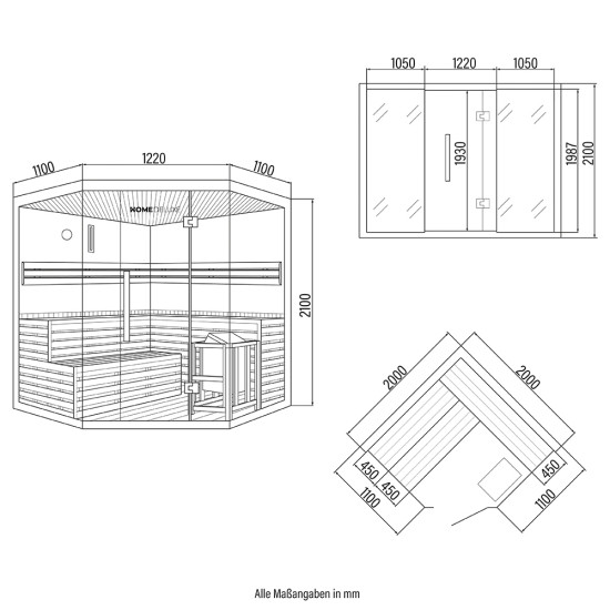 Tradicionalna sauna Skyline XL BIG umjetni kameni zid