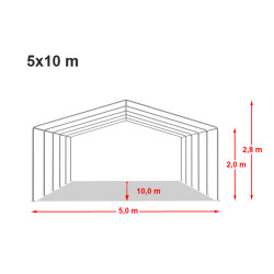 Šator za skladištenje 5x10 m - PVC 700 Šator za skladištenje 5x10 m - PVC 700
