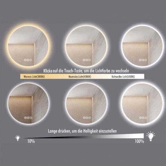 LED ogledalo okruglo EMMI – 80 cm