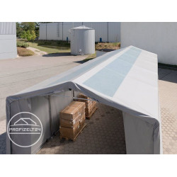 Šator za skladištenje hala 6x10 m - bočna visina 3,0m s patentnim zatvaračem i krovnim prozorima, PVC 850