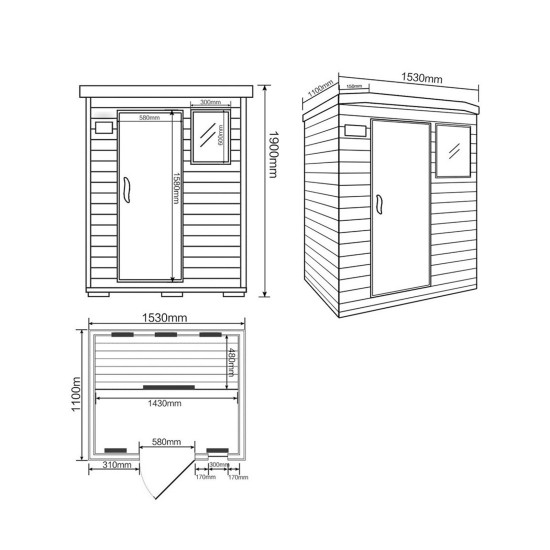 IR sauna Redsun L