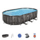 Bazen Power Steel™ Oval 610 x 366 x 122 cm s uzorkom drveta sa pumpom s kartonskim filterom