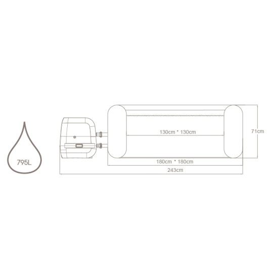 Masažni bazen (jacuzzi) Lay-Z-Spa® Cabo Smart HydroJet™ 180 x 180 x 71 cm Masažni bazen (jacuzzi) Lay-Z-Spa® Cabo Smart HydroJet™ 180 x 180 x 71 cm