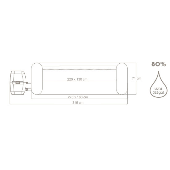 Masažni bazen Lay-Z-Spa® Mauritius AirJet™ 270 x 180 x 71 cm