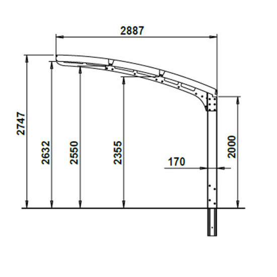 Aluminijska nadstrešnica Arizona Wave 5000 Siv 495 x 289 cm