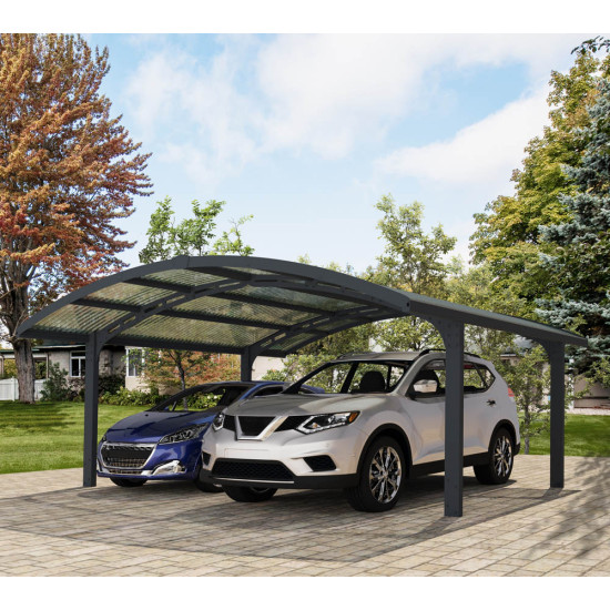 Aluminijska dvostruka nadstrešnica za automobil Arizona Wave 5000 Antracit 495 x 578 x 274 cm