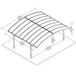 Aluminijska dvostruka nadstrešnica za automobil Arizona Wave 5000 Antracit 495 x 578 x 274 cm Aluminijska dvostruka nadstrešnica za automobil Arizona Wave 5000 Antracit 495 x 578 x 274 cm