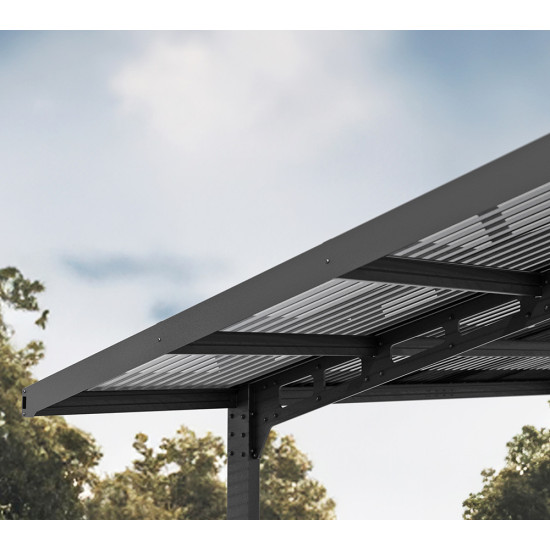 Aluminijska nadstrešnica za automobil Sydney Crna 286x587x288 cm