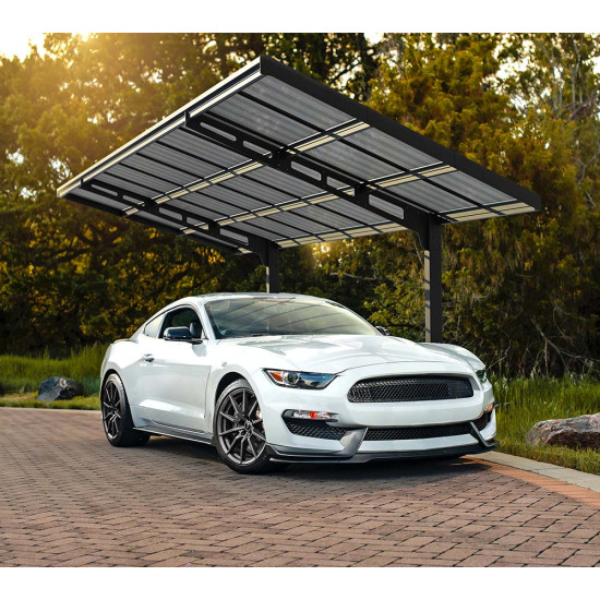 Aluminijska nadstrešnica za automobil Sydney Crna 286x587x288 cm