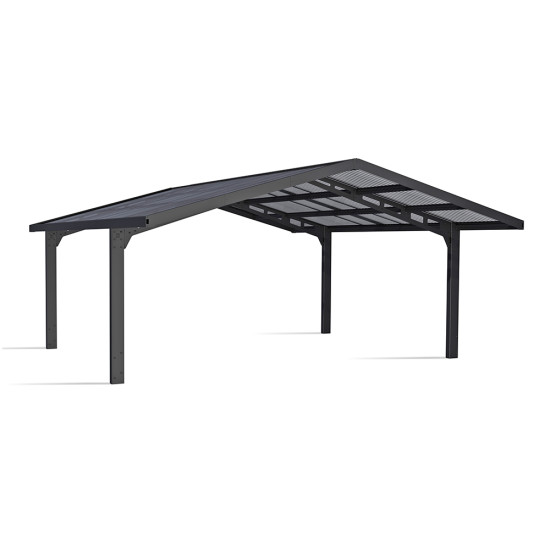 Aluminijska dvostruka nadstrešnica Sydney Apex Crna 587 x 538 x 288 cm