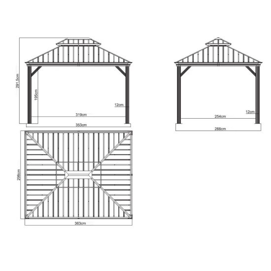 Vrtni paviljon Messina 10x12
