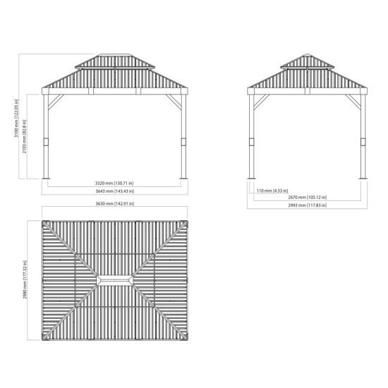 Vrtni paviljon Fontana 10x12