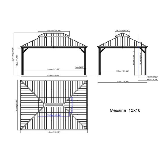 Vrtni paviljon Messina 12x16