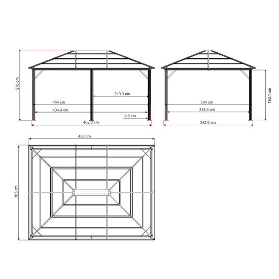 Vrtni paviljon Meridien 12x16