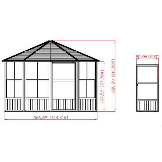 Vrtni paviljon Charleston 12x12