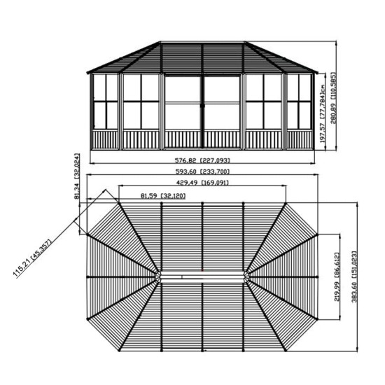 Vrtni paviljon Charleston 12x18