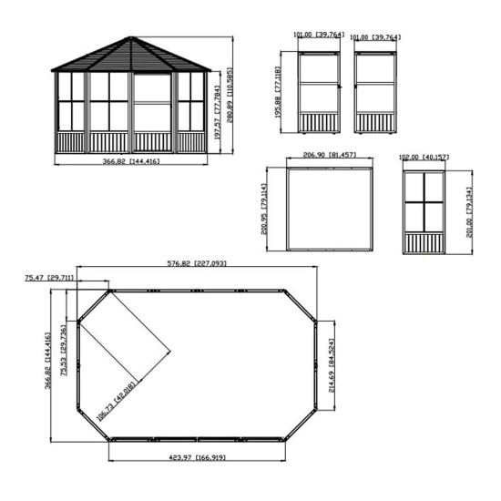 Vrtni paviljon Charleston 12x18